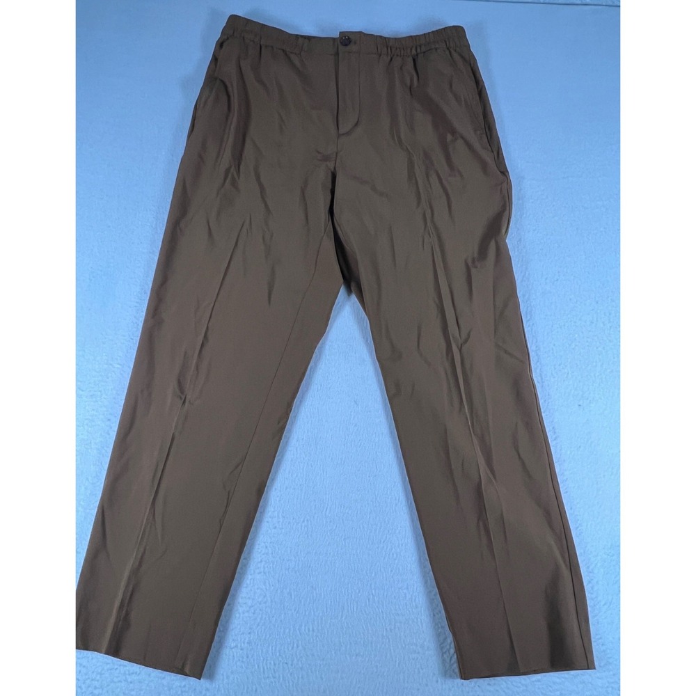 Banana Republic Airstretch Pants Womens M Brown Excellent High Rise Tapered Leg